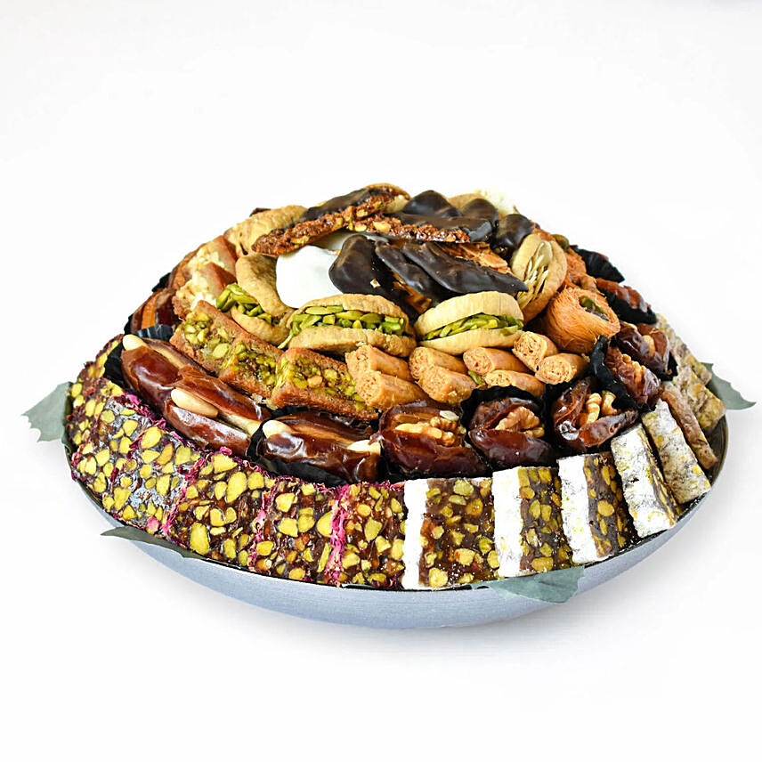 Luxury Mixed Sweet Platter By Wafi: Dry Fruit Hampers