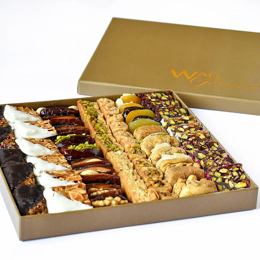 Premium Box of Arabic Sweets and Chocolates By Wafi: Dry Fruit Hampers