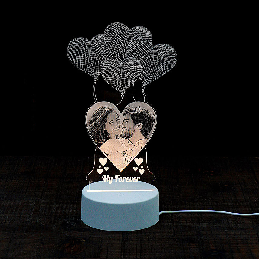 Celebrating Love Personalised LED Lamp: Personalised Anniversary Gifts 