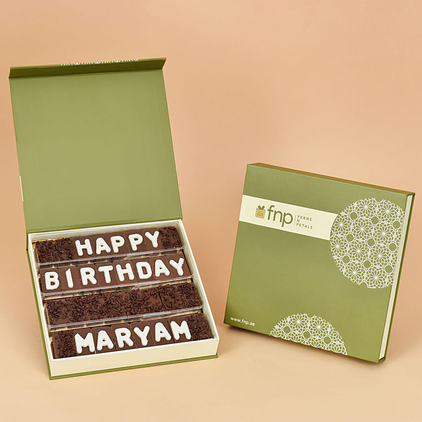 Customized Happy Birthday Chocolate: Midnight Gifts Delivery