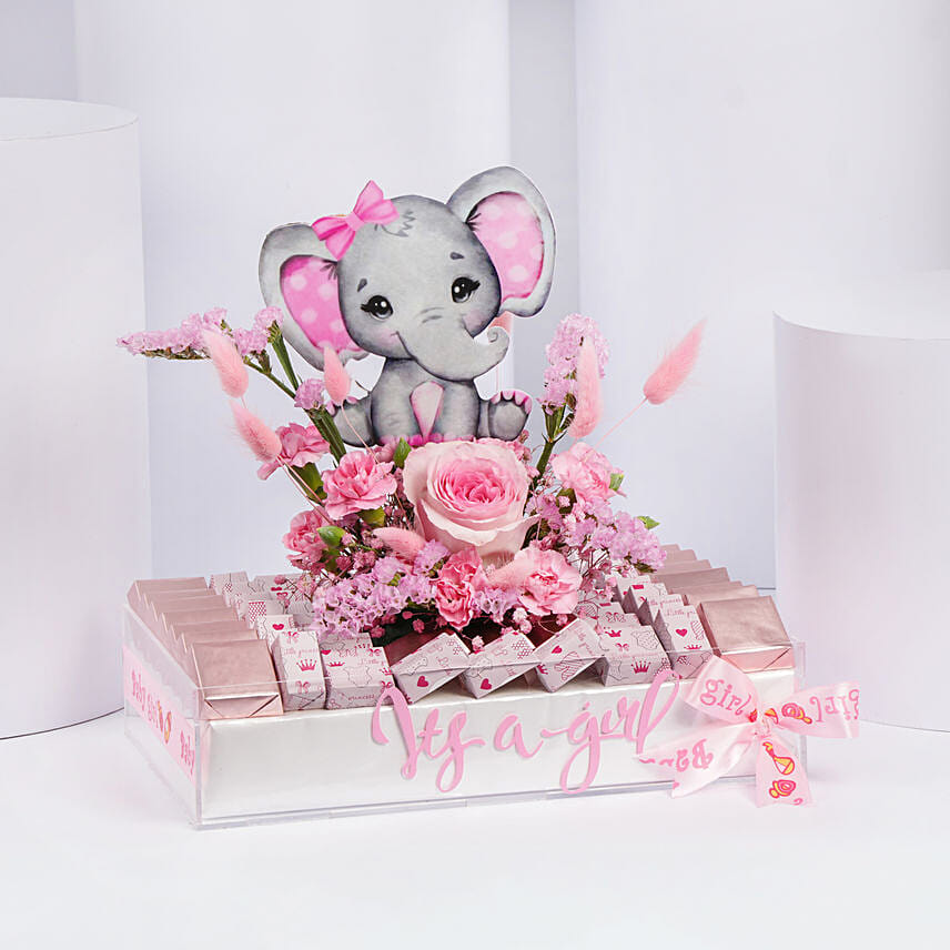 Baby Girl Chocolates Tray: Dubai Chocolates