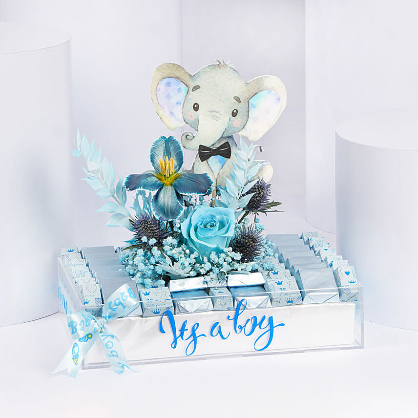 Baby Boy Joy Chocolate Tray: Chocolate Delight