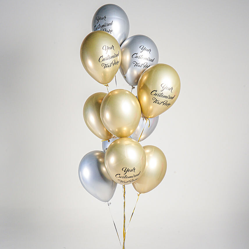Gold and silver with Customized Text Balloons: Order Balloons 