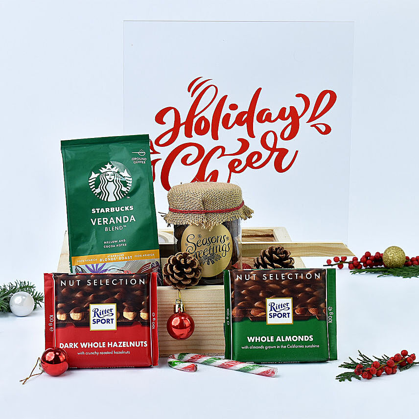 Holiday Cheer Coffee and Nibbles Box: Christmas Gifts for Girlfriend