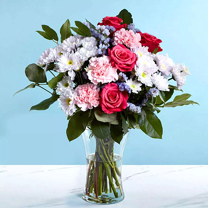 Pink and White Flower Vase: Flower Arrangements