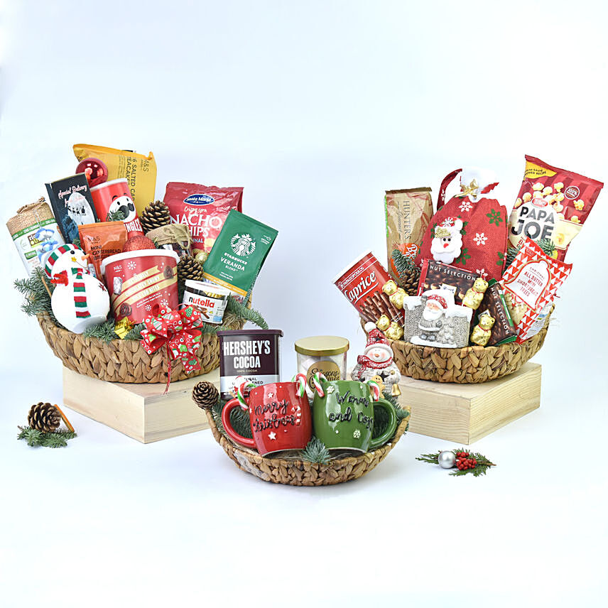Set Of 3 Delicious Goodies Hamper for Christmas: Premium Gifts For Christmas