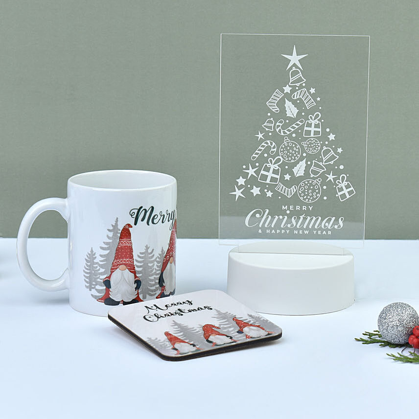 Merry Christmas Lamp and Mug Combo: Personalised Christmas Gifts