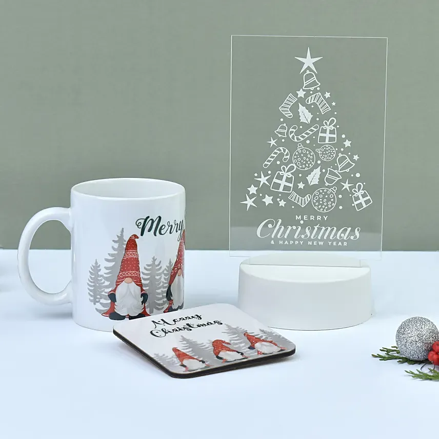 Merry Christmas Lamp and Mug Combo: تنسيقات هدايا حسب الطلب