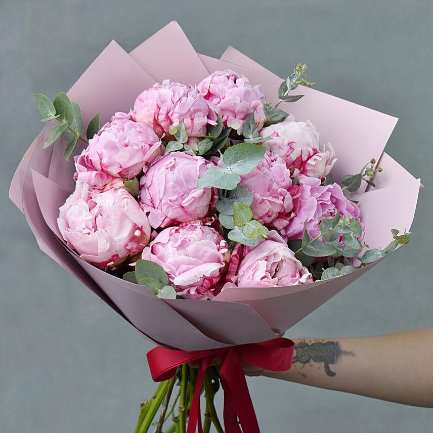 Precious Peonies Bouquet: Marriage Anniversary Gifts for Wife