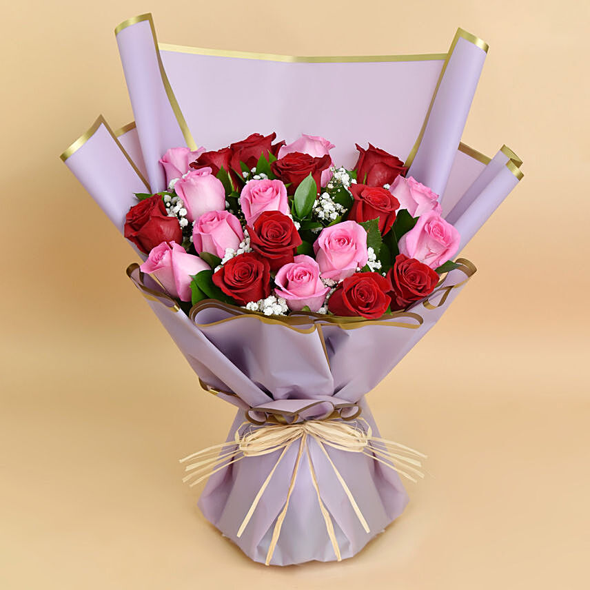 Love Expressions Pink and Red Roses Bouquet: Valentines Day Gifts