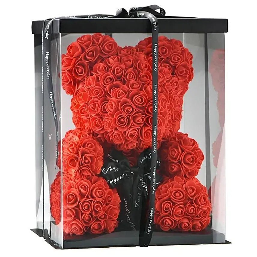Artificial Red Roses Teddy: Rose Teddy Bears