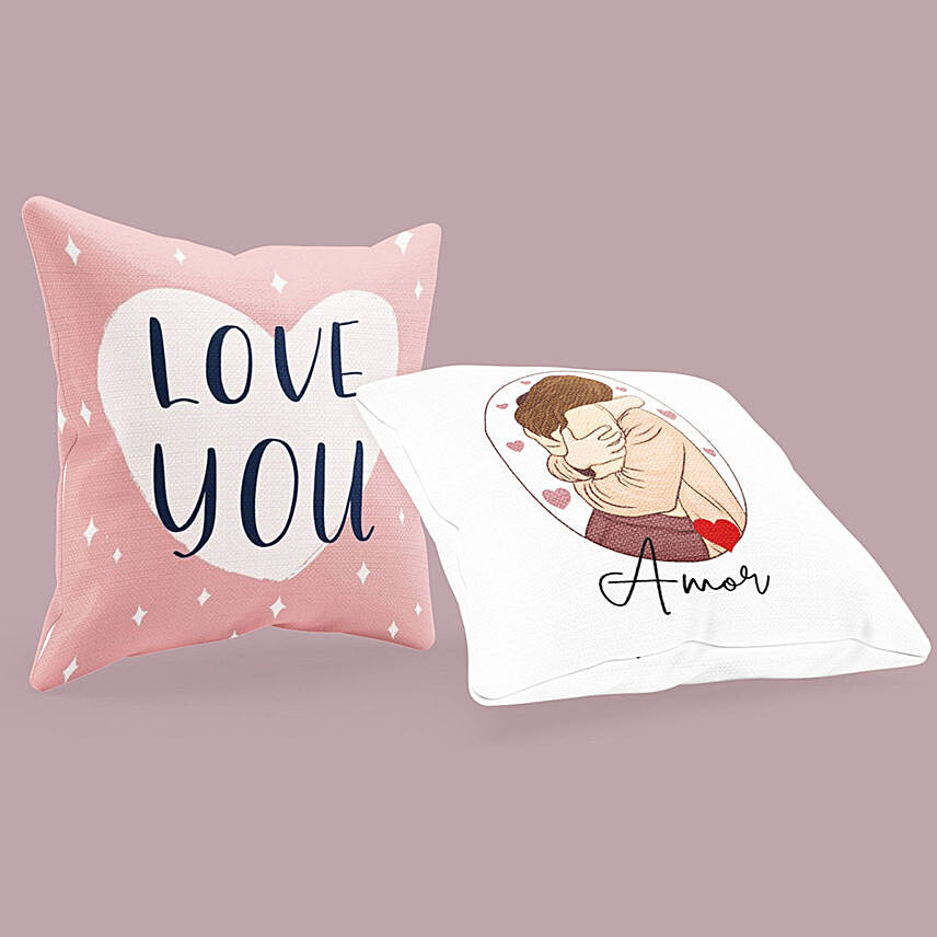 Love You Amor Cushion Set: Propose Day Personalised Gifts