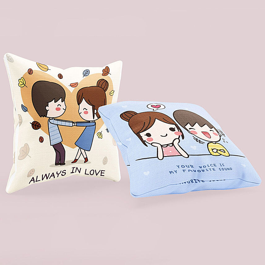 Always In Love Cushion Set: Propose Day Personalised Gifts