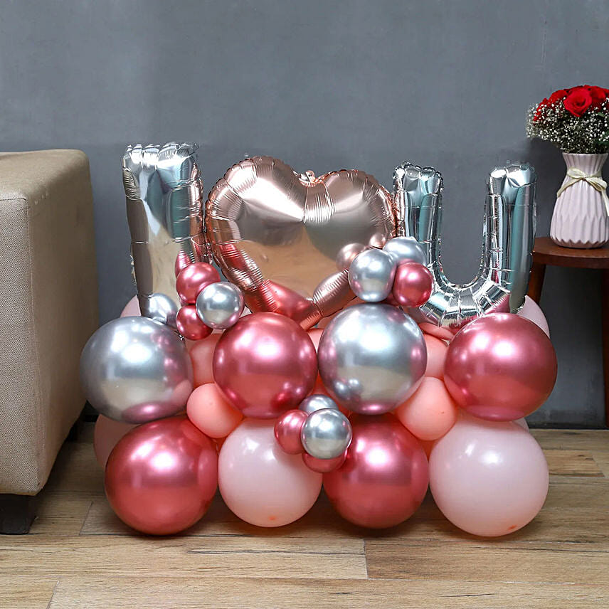 I Love you Balloon Arrangement: Helium Balloons
