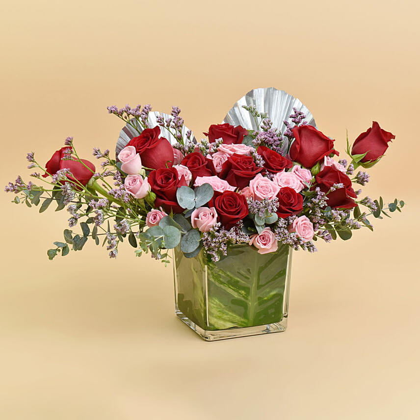 Endless Love Flower Arrangement: Pink Roses