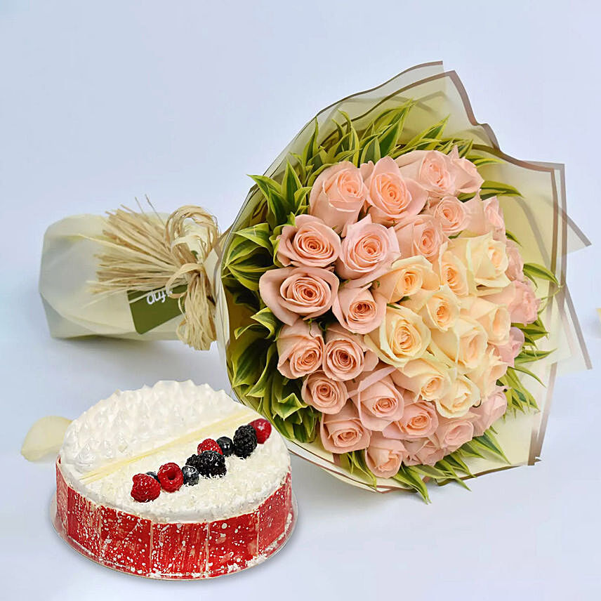 Sophistication Reprised: Flowers with Cakes in Sharjah