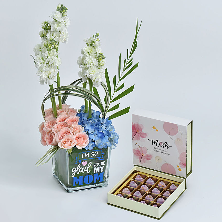 Glad You Are My Mom Flowers And Chocolate: 