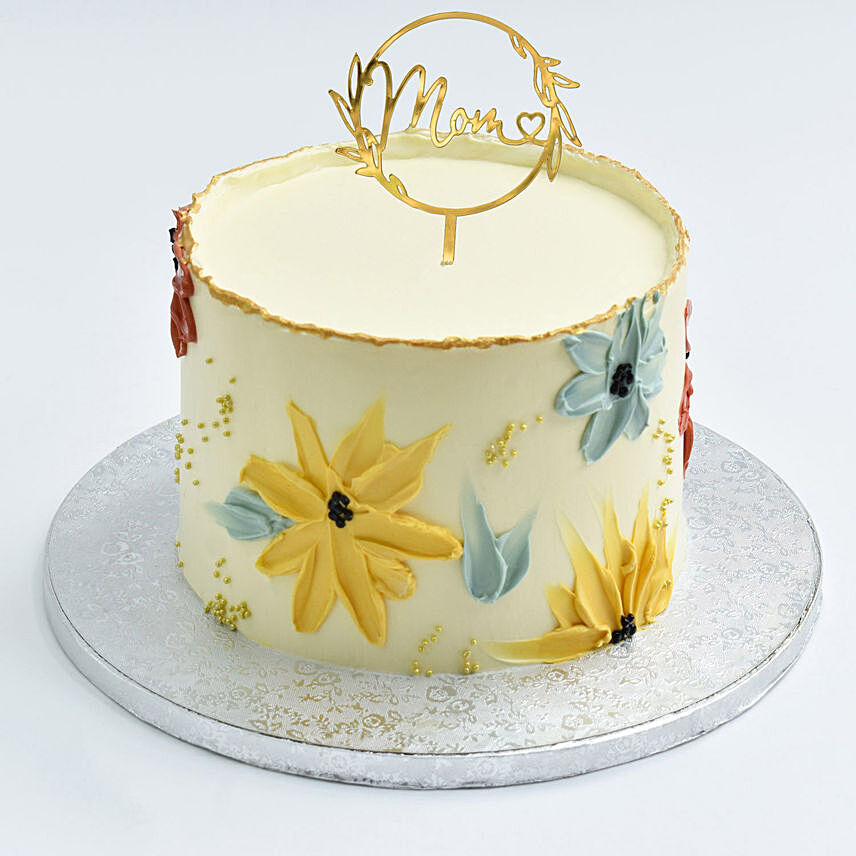 Mothers Day Special Red Velvet Floral Cake: Mothers Day Cake