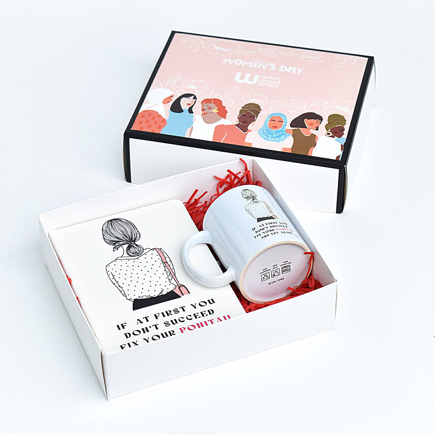 Womens Day Inspired Sips And Scribbles Combo: Personalised Gifts for Girlfriend