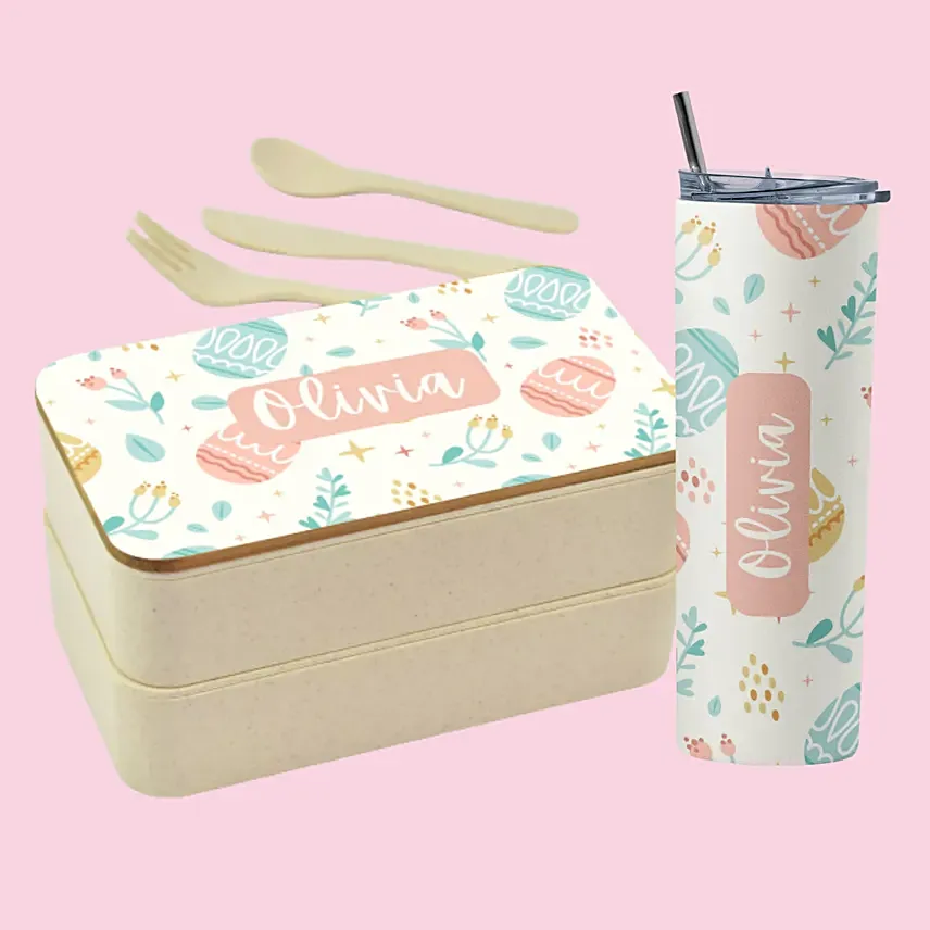 Easter Themed Personalised Lunchbox and Tumbler: Personalised Gifts for Her