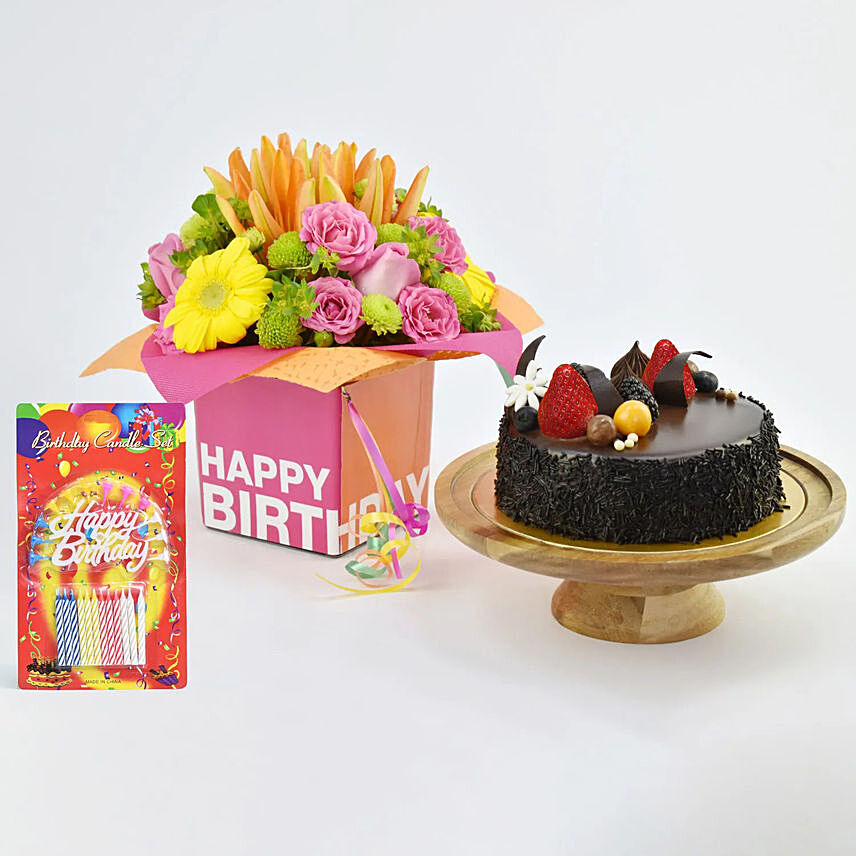 Special Birthday Surprise: Flowers with Cakes in Abu Dhabi