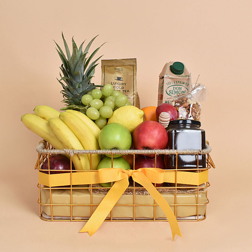 All Day Eat and Sip Fruit Basket: New Arrival hampers