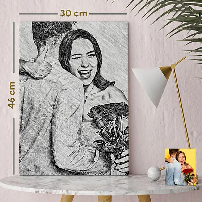 Convert Your Photo Into Sketch Canvas Frame: Personalized Gifts