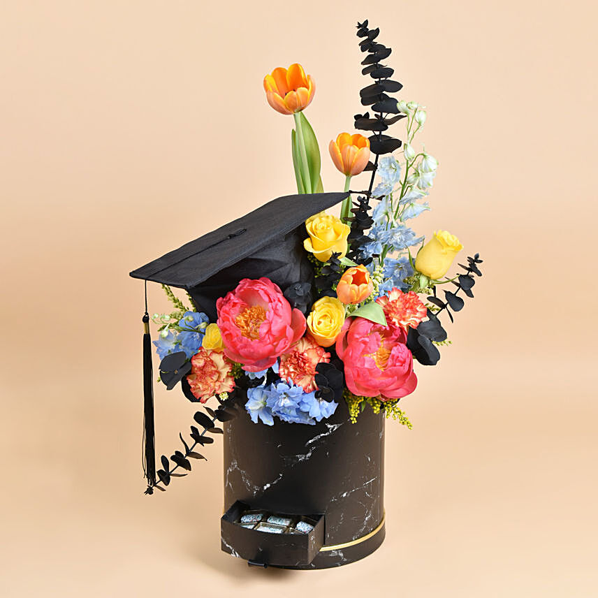 Graduation Hat Box Flower: Graduation Flowers