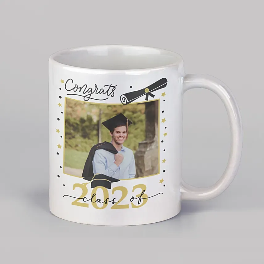 هدايا تخرج - كوب أبيض مطبوع بالصورة الشخصية: Drinkware Gifts