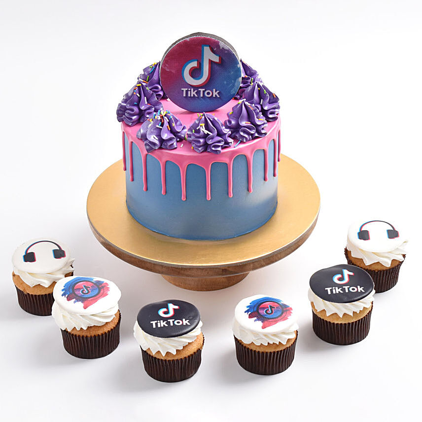 Tik Tok Cake With Cupcakes: Birthday Cakes for Her