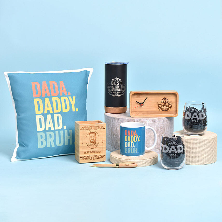 All in One Combo For Dad: Engraved Glasses