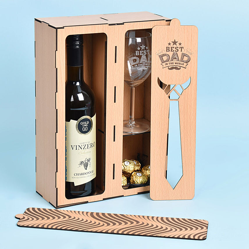 Handcrafted Wine Glass & Chest For Dad: Birthday Personalised Gifts