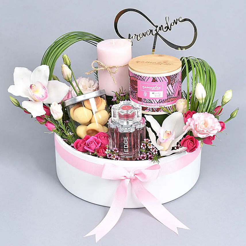Perfume and Tea Hamper For Lady Love: 