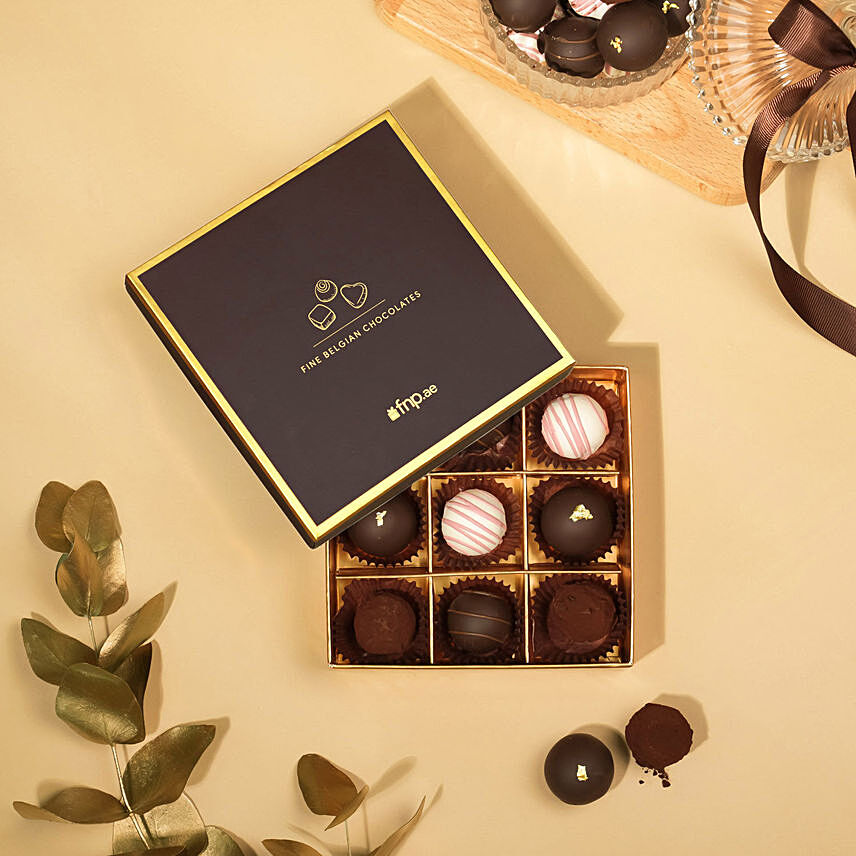 Truffle Temptation Box Of 9: Finest Belgian Chocolates