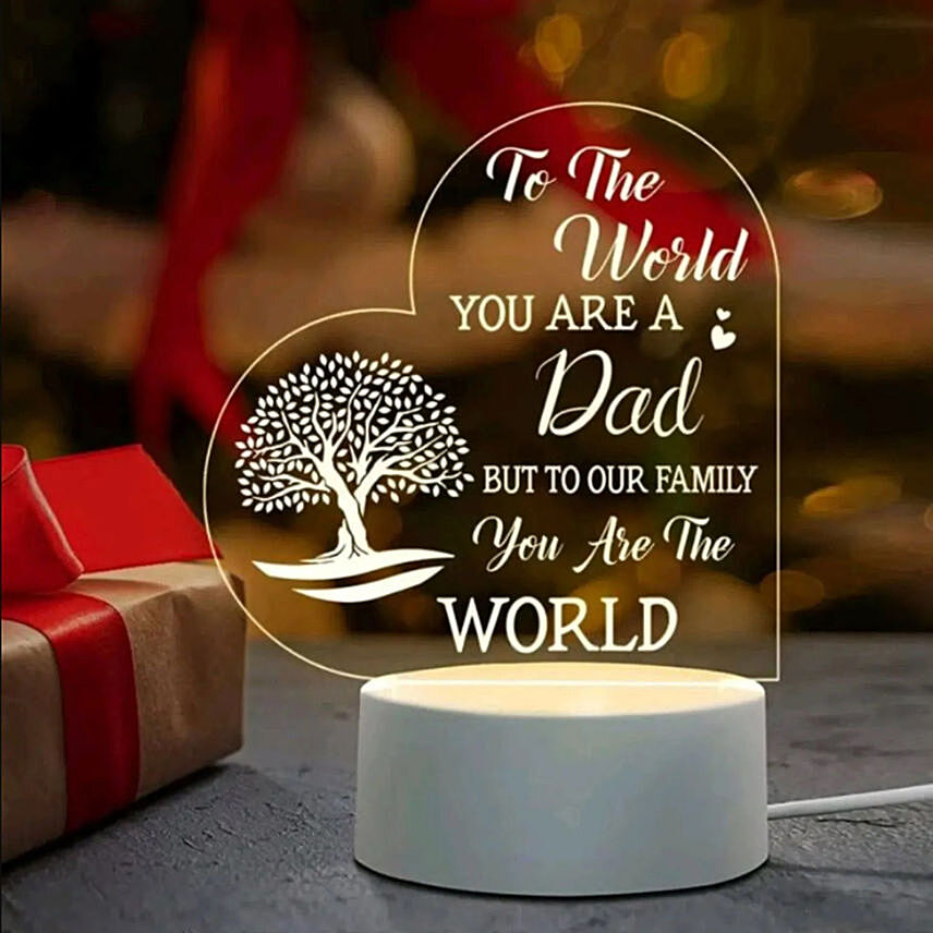 Light Up Dad's World LED Lamp: Engraved Gifts in Dubai