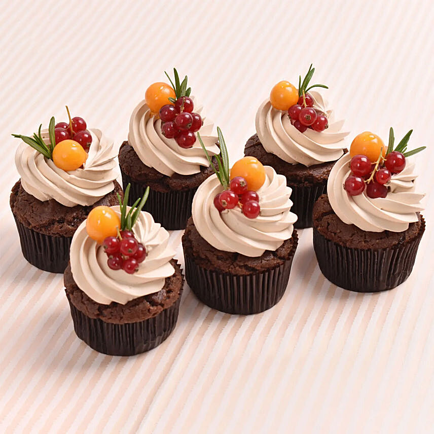 Choco berrys Vegan Cupcakes 6 pcs: 