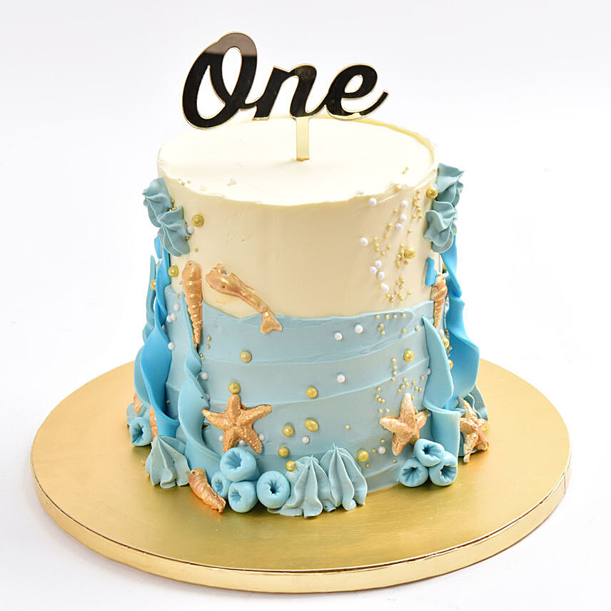 Deep Ocean Cake For Baby Boy: 1 year birthday cake
