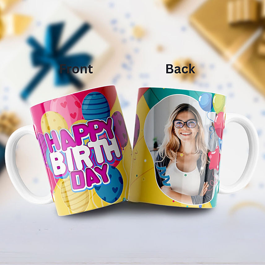 Colorful Birthday Surprise Mug: Personalised Mugs