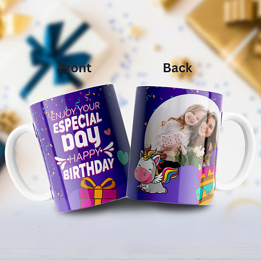 Purple Theamed Birthday Mug: Birthday Personalised Gifts