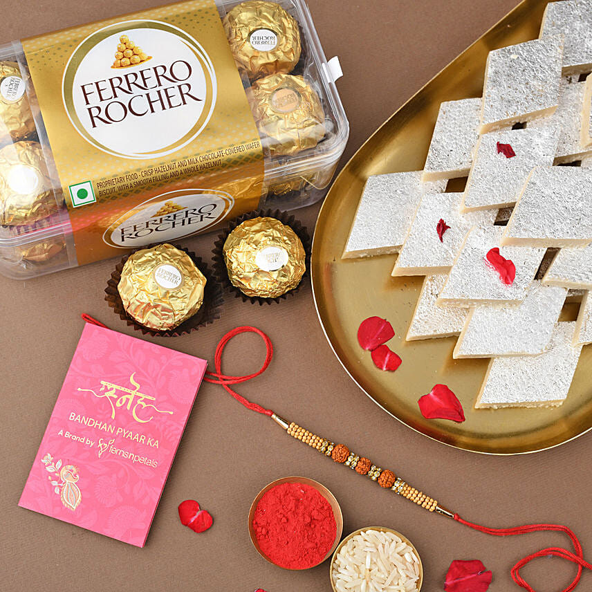 Sneh Feng Shui Rudraksha Rakhi & Delightful Treats: Rudraksha Rakhi 