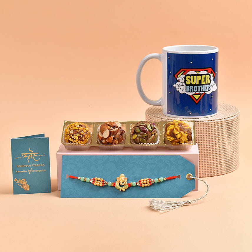 Super Brother Mug and Rakhi Combo: Raksha Bandhan Sweets