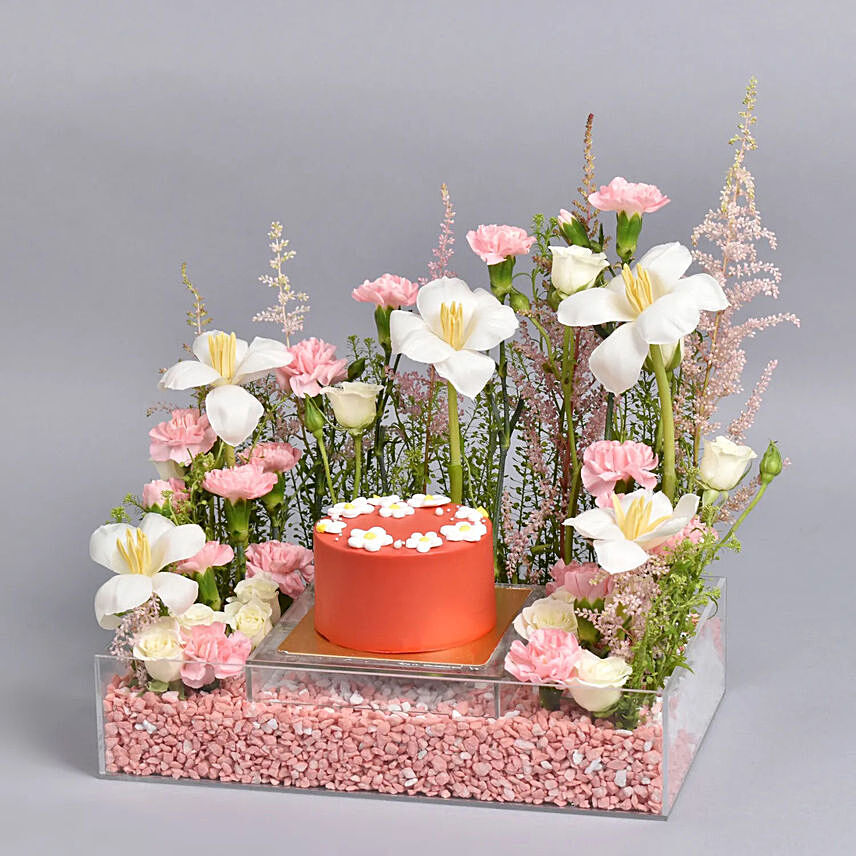 Hues of Pink: Flowers and Cake 