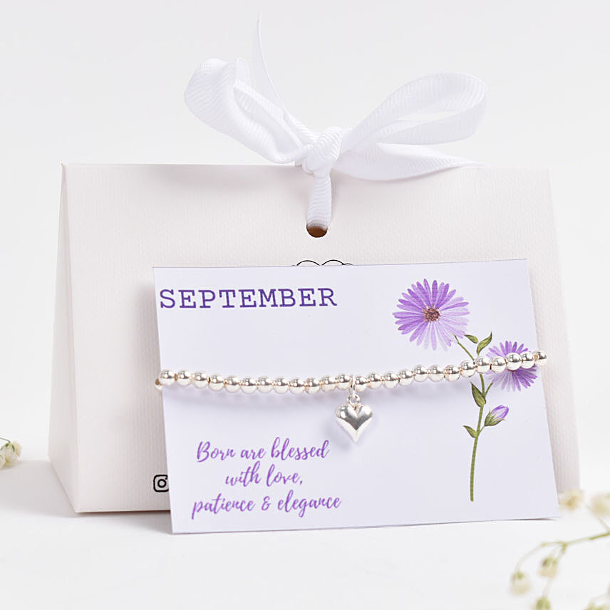 Silver Bracelet for September Birthday Wishes: 