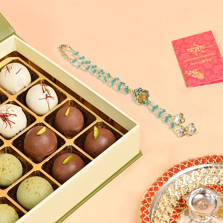Chocolate Coated Gulabjamun With Bhaiya Bhabhi Rakhi: Rakhi With Chocolates 