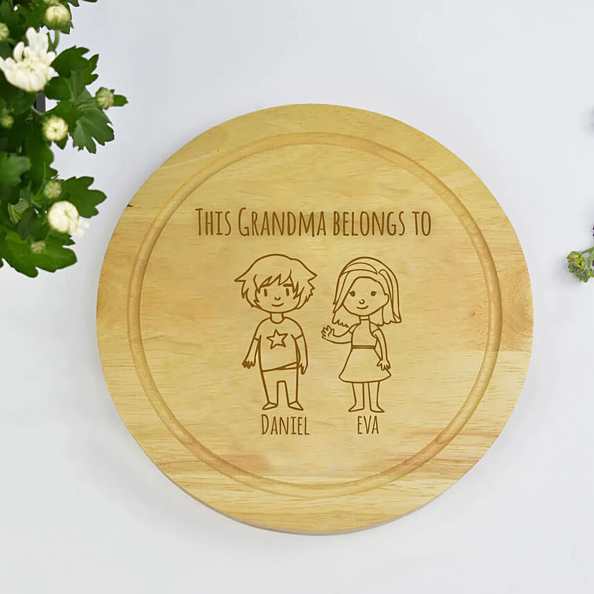 Grandma Belongs Personalized Cheeseboard: Gifts For Grandparent's Day 