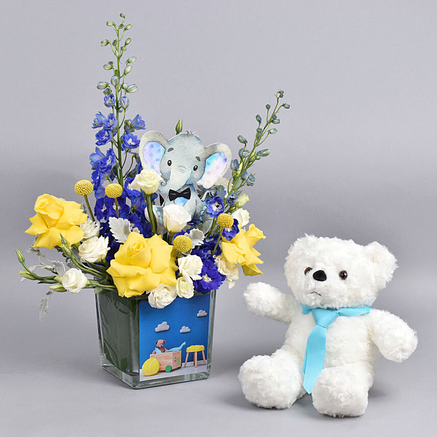 Congrats Its a Boy Flowers And Teddy: Flowers and Teddy Bears