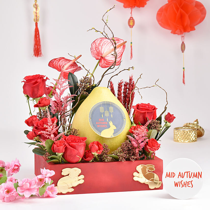 Mid Autumn Wishes Red Tray: Mid Autumn Gifts