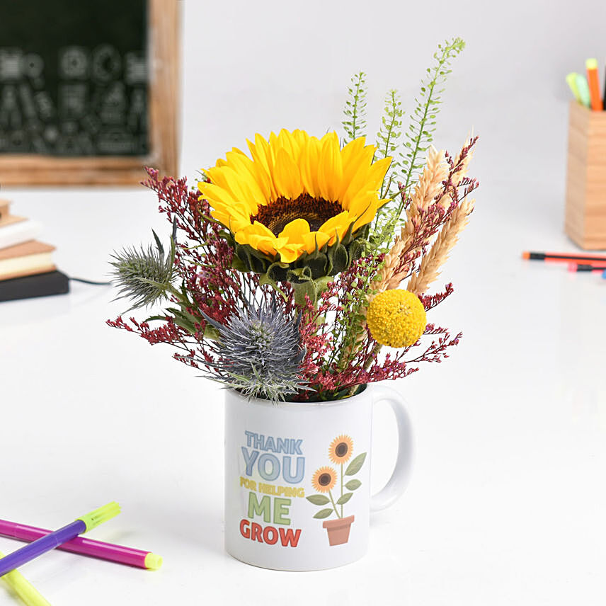 Thank You Flower Arrangement: Teachers Day Gifts Ideas