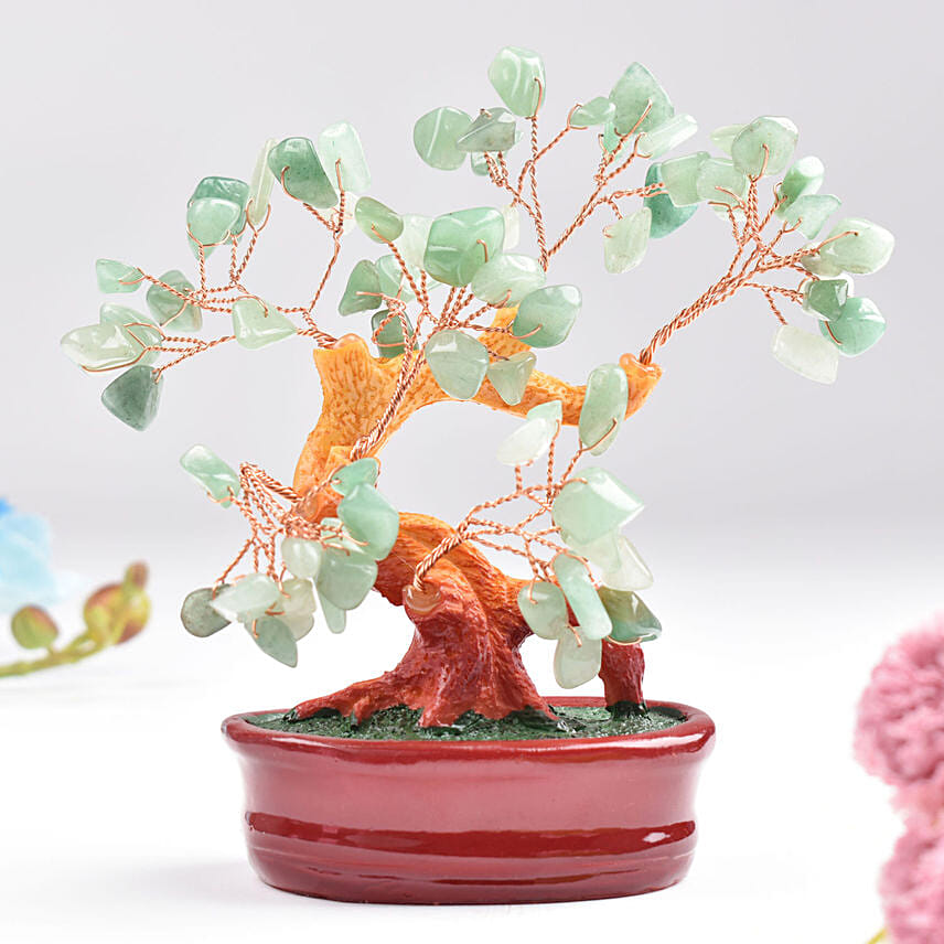 Aqua Green Stone Wish Tree: 