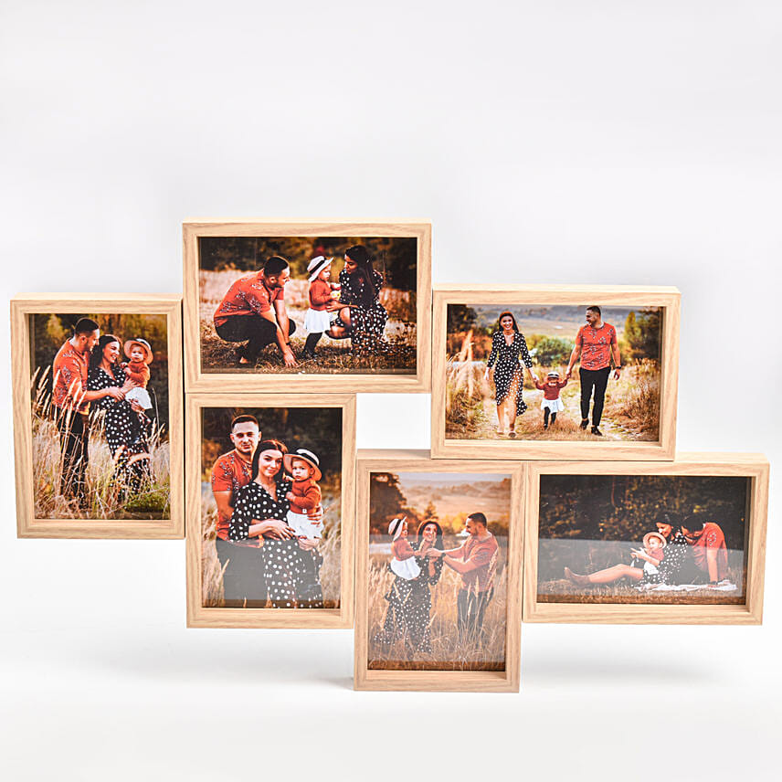 6 Photo Collage Wooden Frame